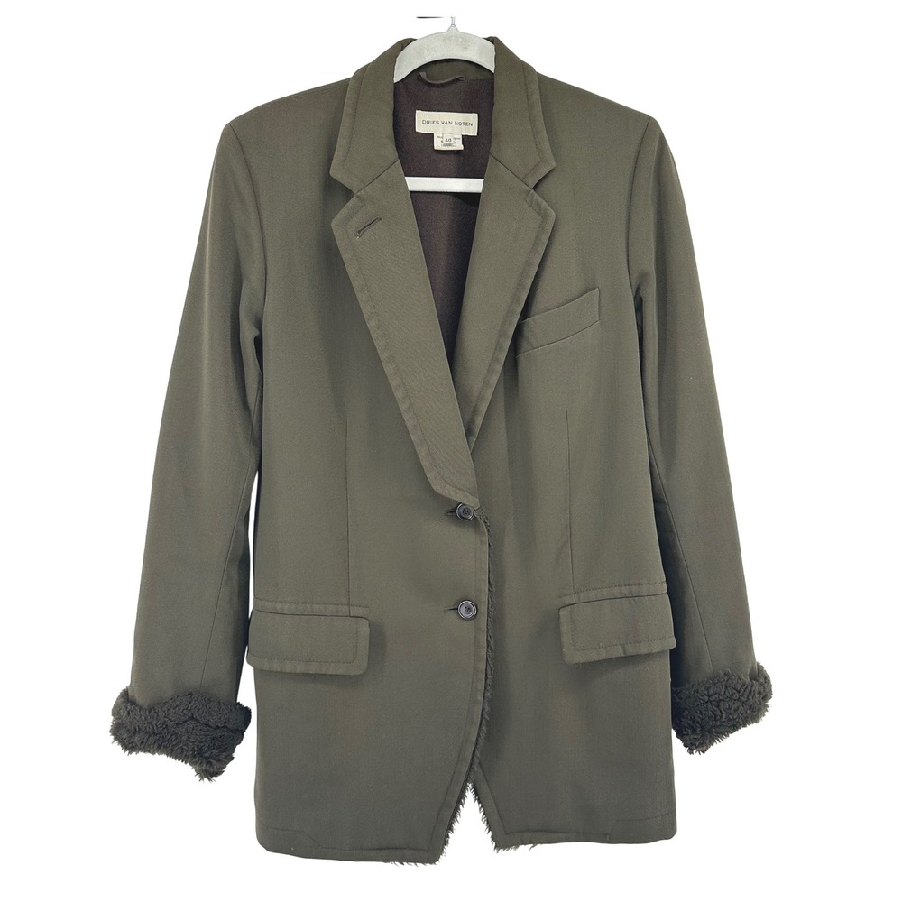 Dries Van Noten Wool Blend Jacket Coat Designer Luxury Women EU 40 US 8